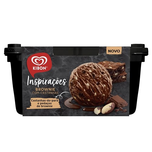 Sorvete Kibon Inspirações Brownie com Castanhas 1,3 Litro