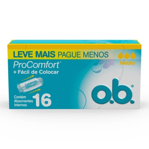 Absorvente Interno O.b Procomfort Médio 16 Unidades