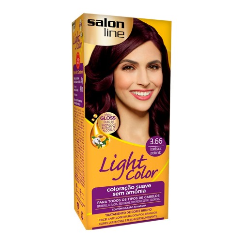 Coloração Suave Salon Line Light Color 3.66 Bordeaux Profundo com 1 unidade