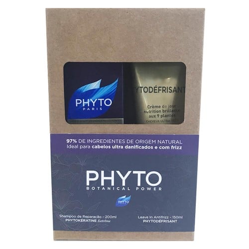 Phyto Botanical Power Kit para Cabelos Ultra Danificados e com Frizz - Shampoo + Leave In