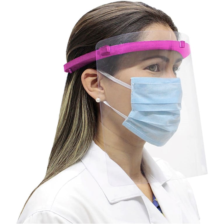 Protetor Facial Face Shield Lite Comfort Ortho Pauher - Ultra Leve - Rosa