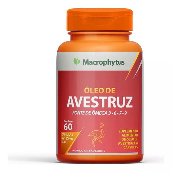 Oleo De Avestruz Macrophytus Com 60 Capsulas 500mg