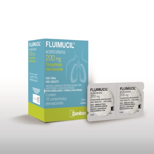 Fluimucil 200mg Zambon 16 Comprimidos Efervescentes