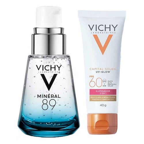 Vichy Kit – Hidratante Facial Mineral 89 + Protetor Solar UV-Glow FPS60