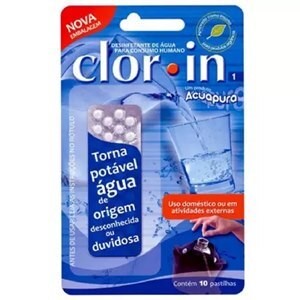 Potabilizador de Água Clorin 1mg 10 Pastilhas