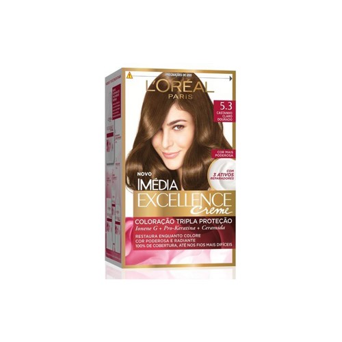 Tintura Loreal Imédia Excellence 5.3 - Castanho Claro Dourado