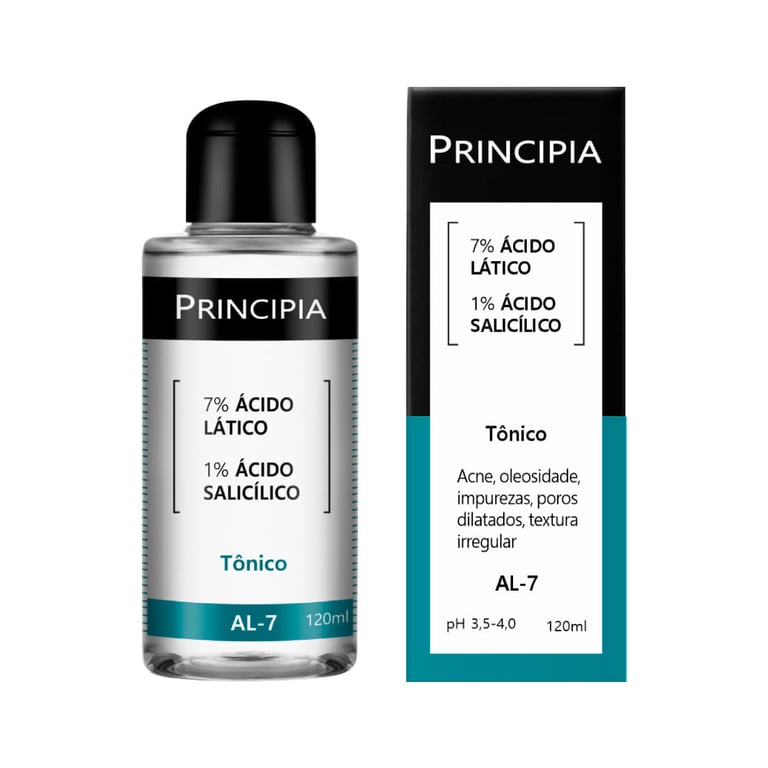 Tônico Renovador Facial Ácido Lático + Ácido Salicílico AL7 Principia - 30ml