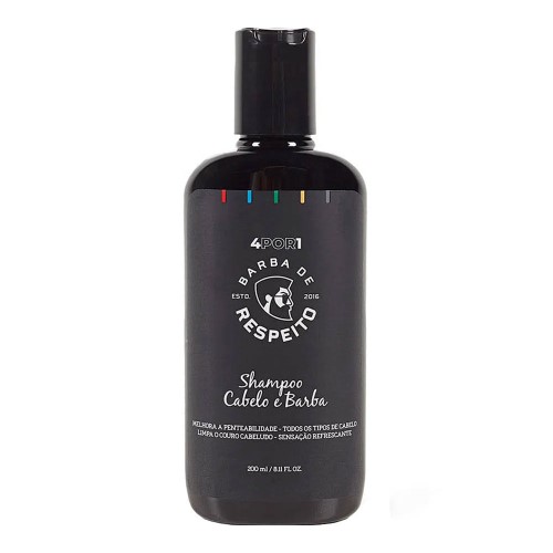 Shampoo 4 por 1 Cabelo e Barba de Respeito 200ml