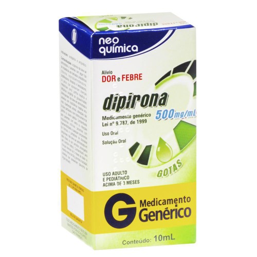 Dipirona Monoidratada 500mg/ml Solução Gotas 10ml Neo Química Genérico