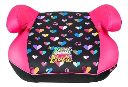 Assento para Auto Booster Barbie Fashion 22-36kg Grupo III Preto e Rosa Fisher Price - BB632