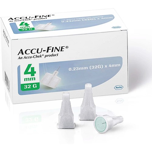 Accu Fine Agulha Para Caneta De Insulina 4mm/32g - 100 unidades