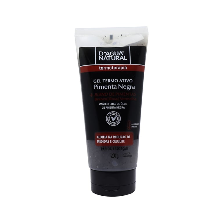 Gel Termo Ativo D'água Natural Pimenta Negra 200g