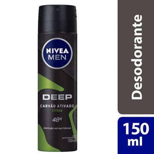 Desodorante Aerosol Nivea Men Cartão Ativado Deep Citrus com 150ml