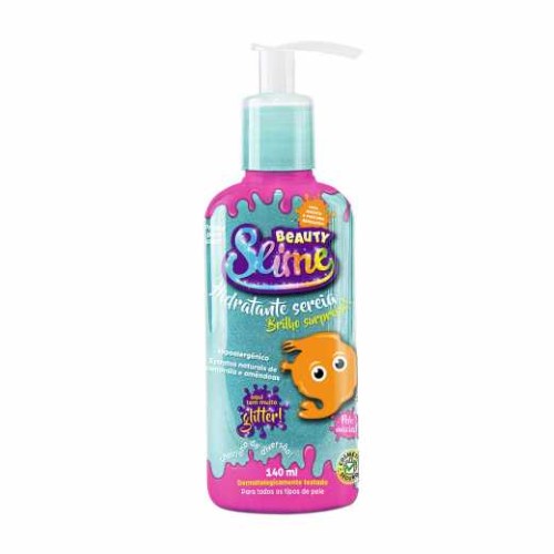 Hidratante Beauty Slime Sereia Glitter Azul com 140ml