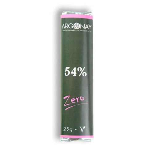 Barra de Chocolate Vegano Argonay Zero 54% Cacau com 25g