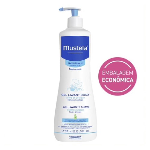 Gel de Banho Mustela Bebê Suave Corpo e Cabelo 750ml