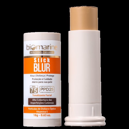 Biomarine Base Bastão com Protetor Solar Stick Blur FPS 75 PPD 25 Bronze 18g