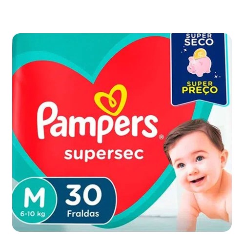 Fralda Pampers Supersec M 30 Unidades