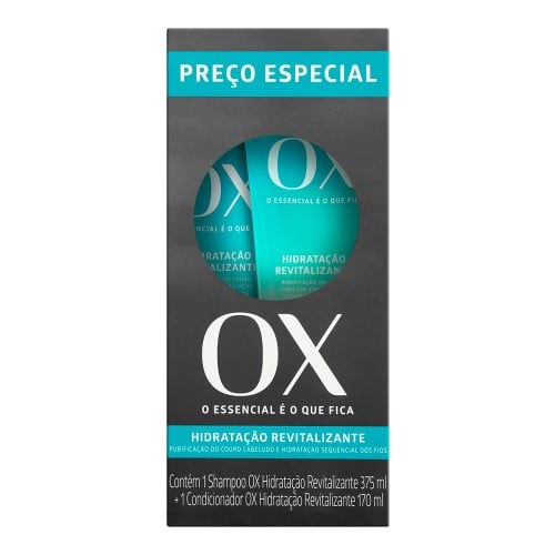 OX Hidratação Revitalizante Kit Shampoo + Condicionador 