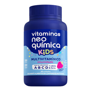 NEO QUÍMICA VITAMINA KIDS MORANGO 60 COMPRIMIDOS MASTIGÁVEIS