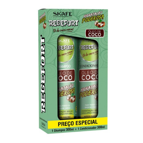 Skafe Regefort Hidratação Poderosa Óleo de Coco Kit – Shampoo e Condicionador