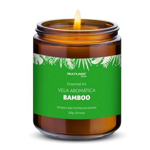 Vela Aromática de Bamboo - 200g - Multilaser Saúde - HC521