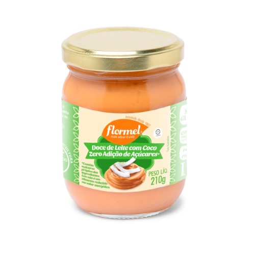 Doce de Leite com Coco Flormel Zero Açúcar com 210g