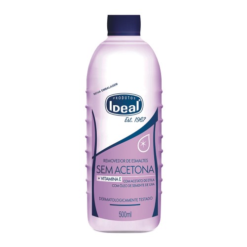 Solução Removedora De Esmaltes Oleosa Sem Acetona Ideal 500ml