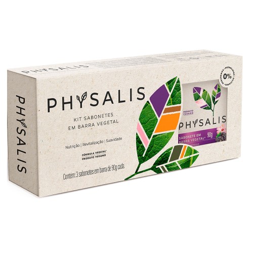 Physalis Pura Vitalidade Hibiscus e Amora Kit – 3 Sabonetes em Barra