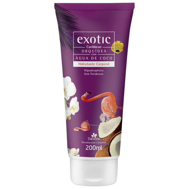 Loção Hidratante Davene Exotic Caribbean Orquídea com Água de Coco 200ml