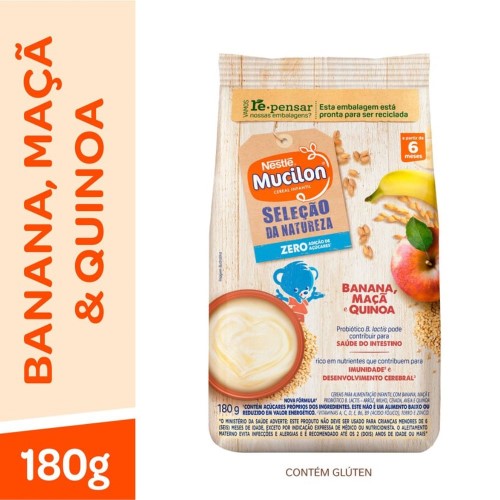 Cereal Infantil Mucilon Banana, Maçã E Quinoa 180g