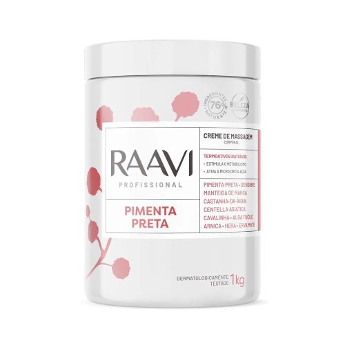 Creme De Massagem Raavi Pimenta Preta 1kg