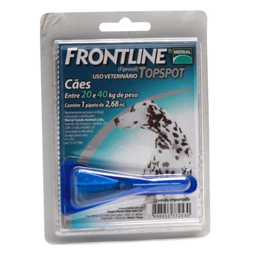 Frontline Topspot para Cães 20 a 40kg com 1 Pipeta de 2,68ml