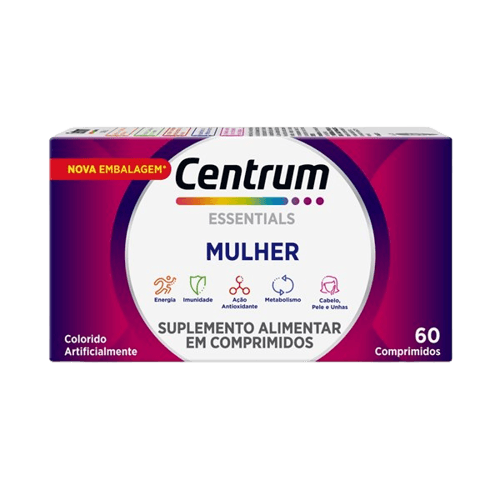 Centrum Essentials Polivitamínico Vitaminas Mulher De A A Z 60 Comp.