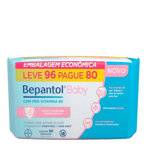 Bepantol Baby Lenços Umedecidos com 96 unidades