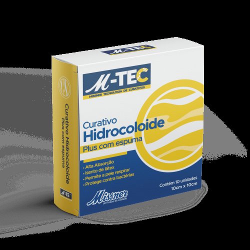 Curativo Hidrocoloide Plus M-Tec Missner - Com Espuma - 10cm x 10cm