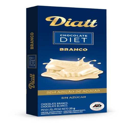 Chocolate Diet Branco Tablete Diatt 25G