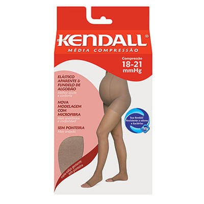 Meia Calça Gestante Kendall Média Compressão (18-21mmHg) Ponteira Aberta Tamanho M Cor Mel