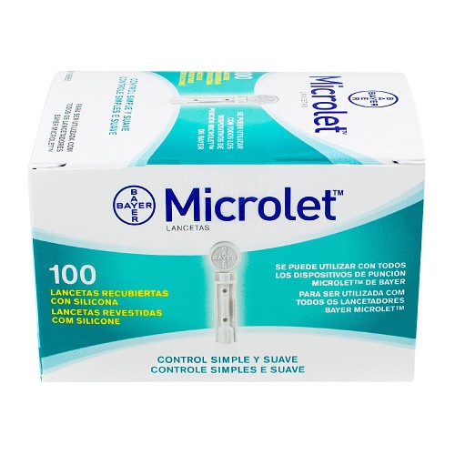 Lanceta Microlet Revestidas com Silicone com 100 unidades