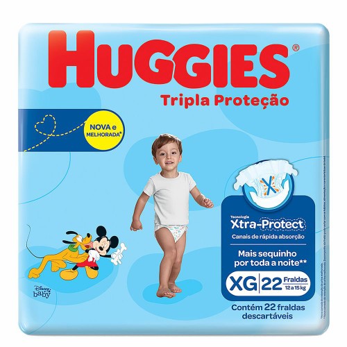 Fralda Huggies Tripla Proteção Tamanho XG 22 Unidades