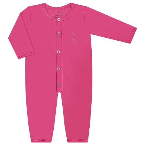 Macacão longo para bebê em suedine Pink - Junkes Baby