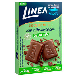 Chocolate Linea Ao Leite Com Nibs De Cacau Vegano 30g