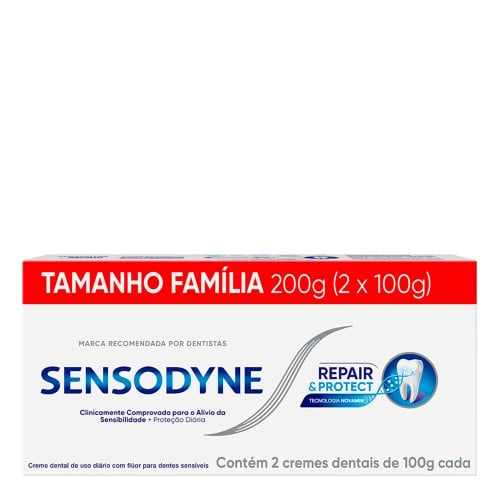 Creme Dental Sensodyne Repair & Protect Tamanho Família 2 Unidades De 100g Cada