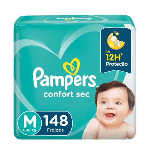 Fralda Pampers Confort Sec M 148 Unidades