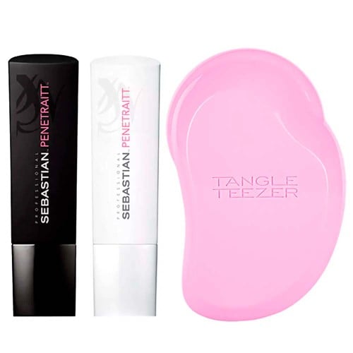 Sebastian + Tangle Teezer Reconstrução Capilar Kit Shampoo + Condicionador + Escova