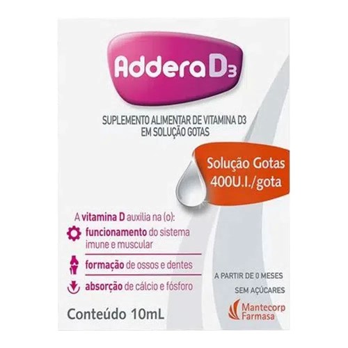 Addera D3 400UI Gotas  com 10ml