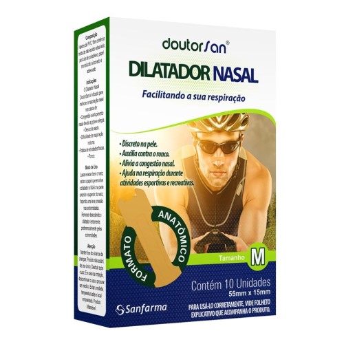 Dilatador Nasal Sanfarma Doutorsan Masculino M 10 Unidades