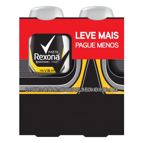 Desodorante Roll On Masculino Rexona V8 50ml