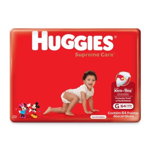 Fralda Huggies Supreme Care G 64 Fraldas