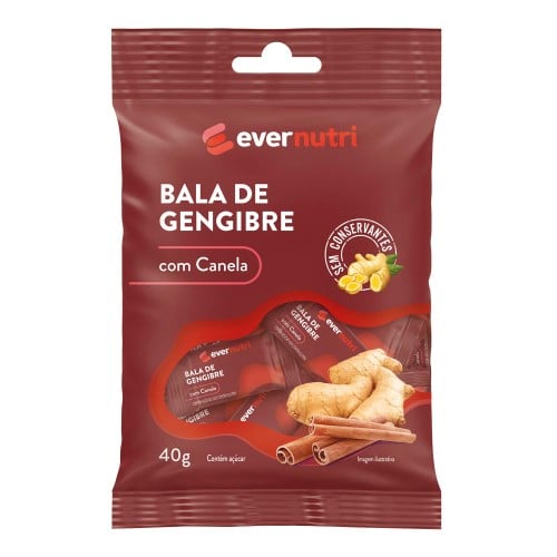 Bala de Gengibre Ever Nutri com Canela 40g